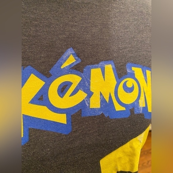 Pokemon T Shirt Officially Licensed Pokemon Pikachu Shirt Crewneck Black- Medium - Picture 10 of 13